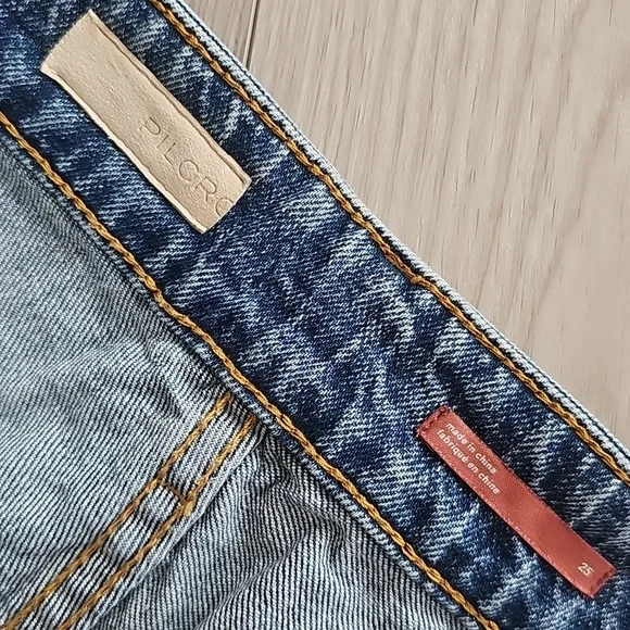 Anthropologie Pilcro The Vintage Straight Distressed Denim High Rise Jeans Sz 25 - Picture 9 of 16